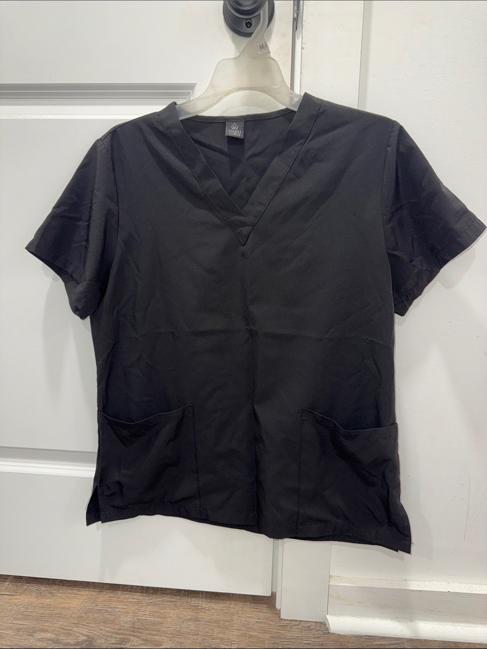 Amazon Black V-Neck Short Sleeve Medical Scrub Set